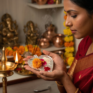 Lustra 925 Silver Paan Patra (Sacred Betel Leaf Plate) – 2g - 925 Sterling Silver - Lustra