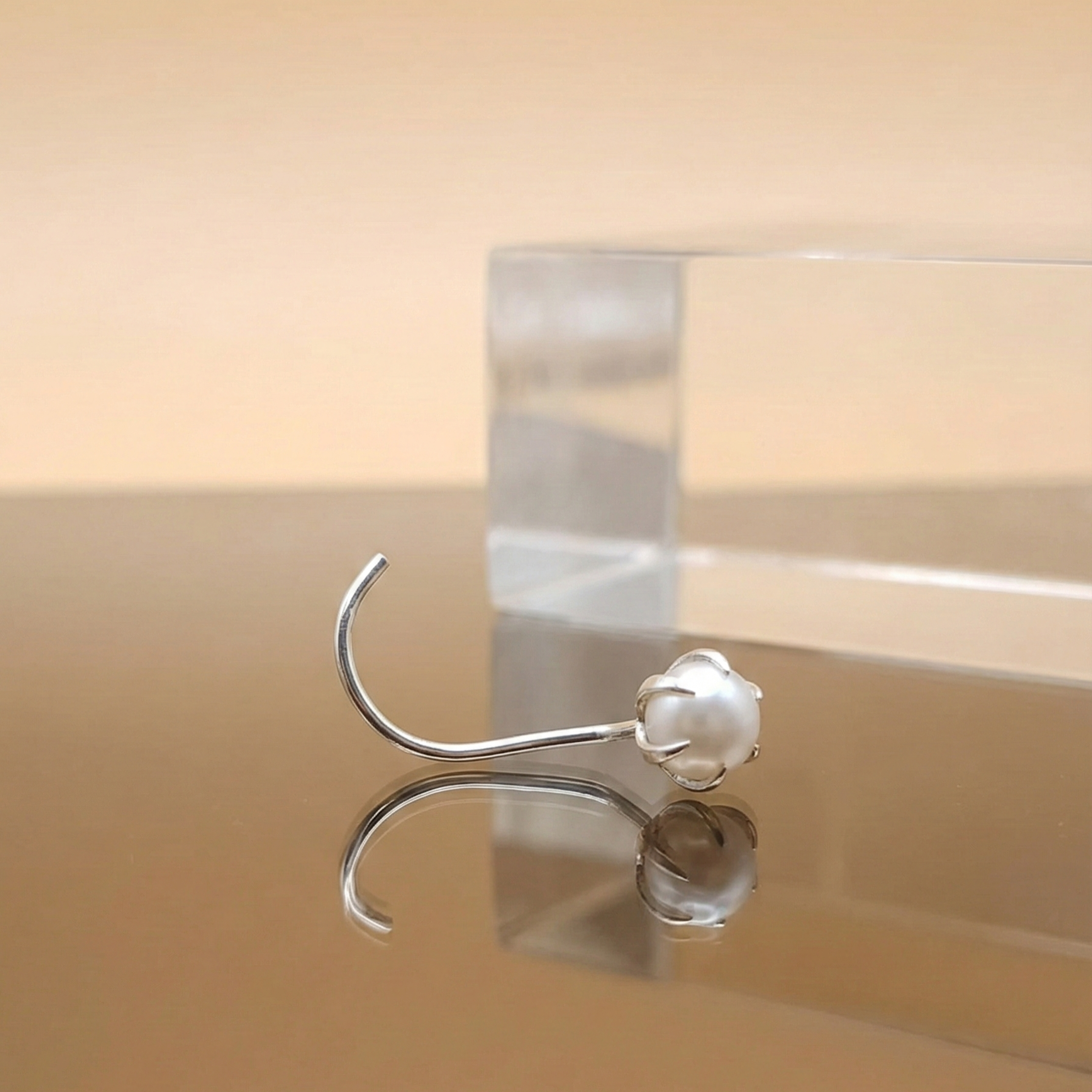 Snow Pearl Kids Silver Nose Pin/earring - 925 Sterling Silver - Lustra