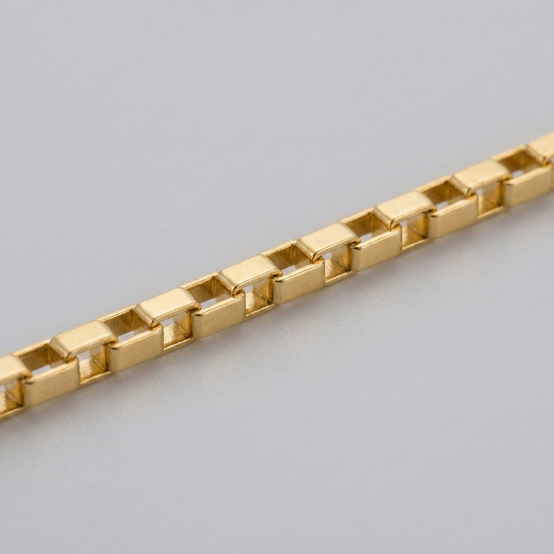 Gold-Plated Box Silver Chain
