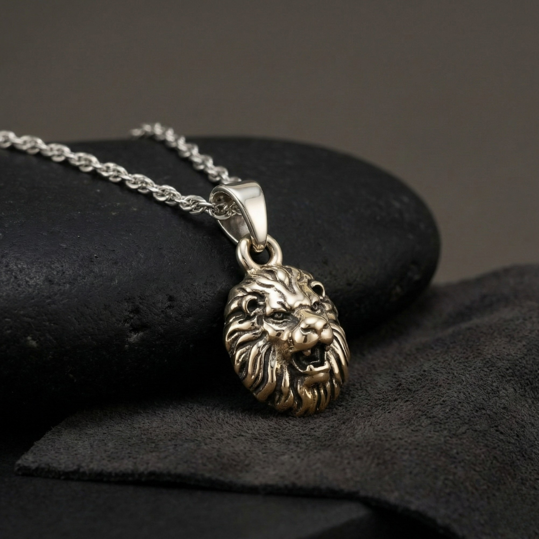 Roaring Lion Silver Pendant