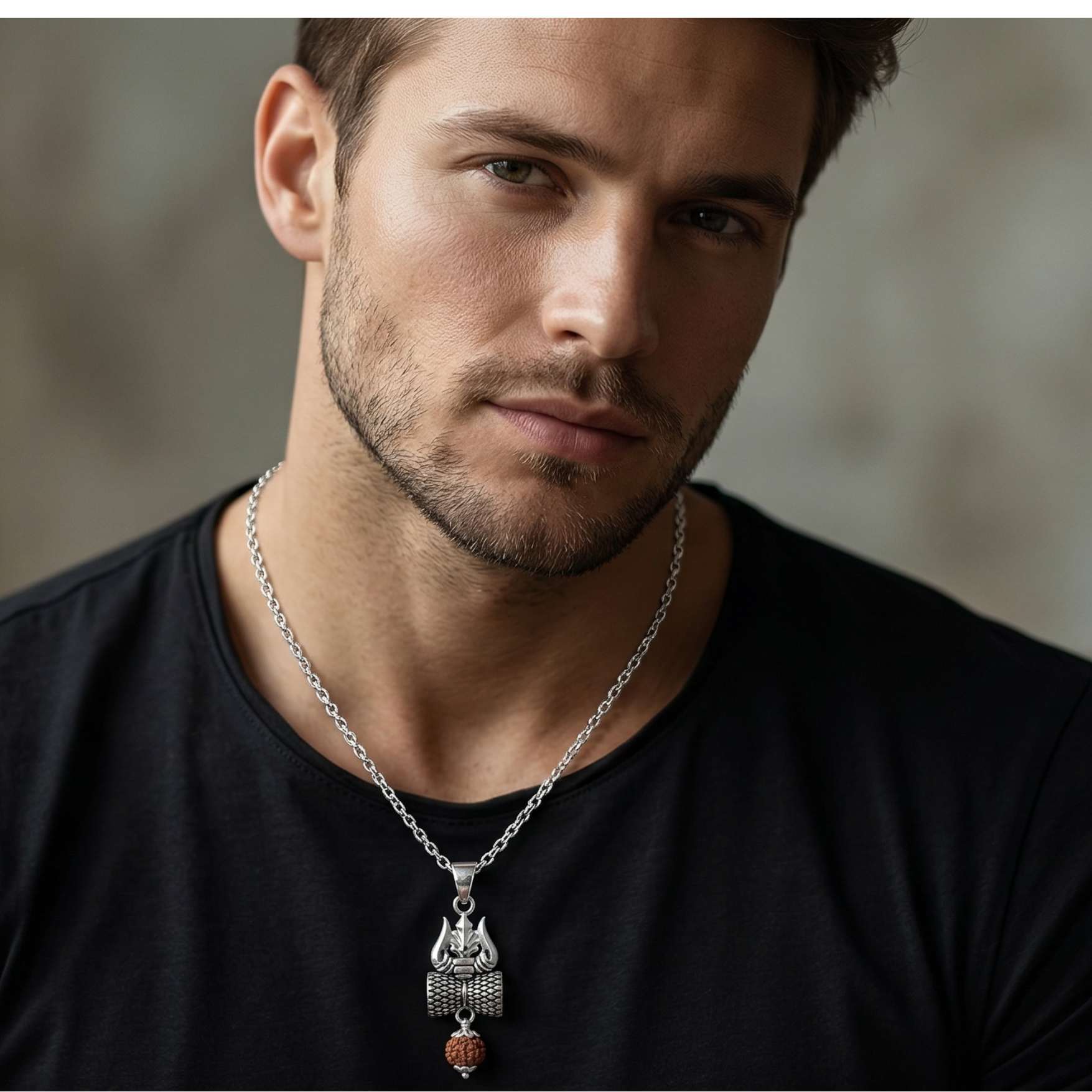 Rudra Aegis Trident Pendant - 925 Sterling Silver - Lustra