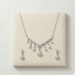 Radiant Elegance Necklace and Earrings Set - 925 Sterling Silver - Lustra