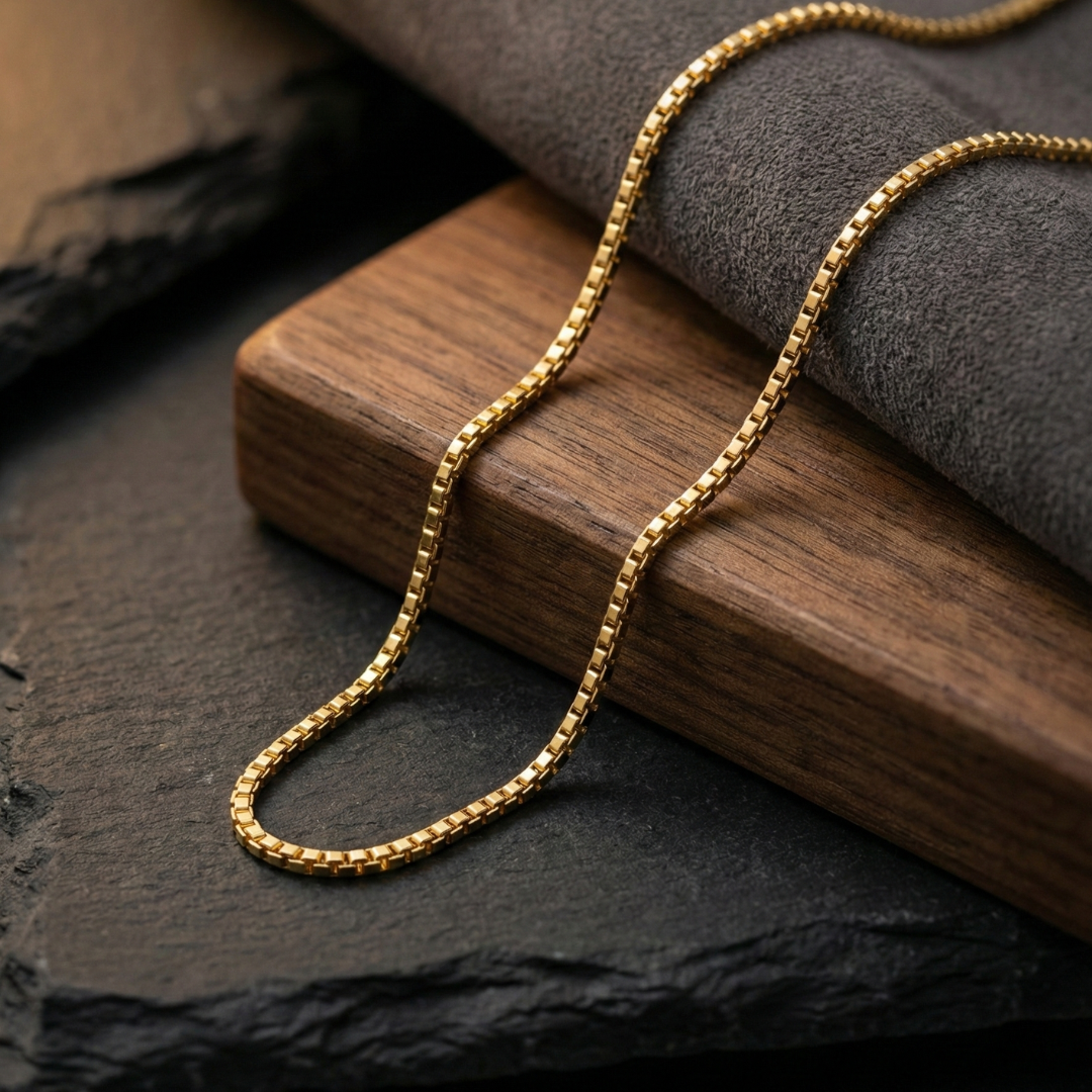 Gold-Plated Box Silver Chain