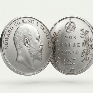 The 1907 Rupee — British India Edward VII Collector's Coin (11grams) - 925 Sterling Silver - Lustra