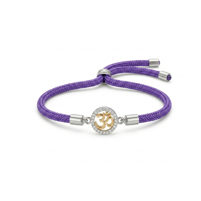 Divine Om Adjustable Silver Rakhi Bracelet