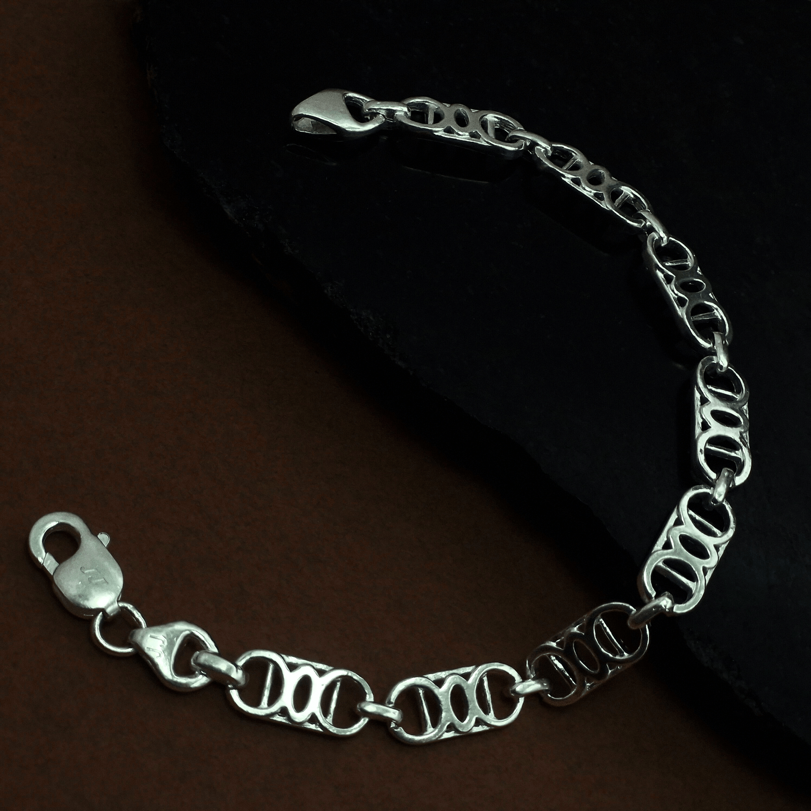 Sculpted Link Silver Bracelet