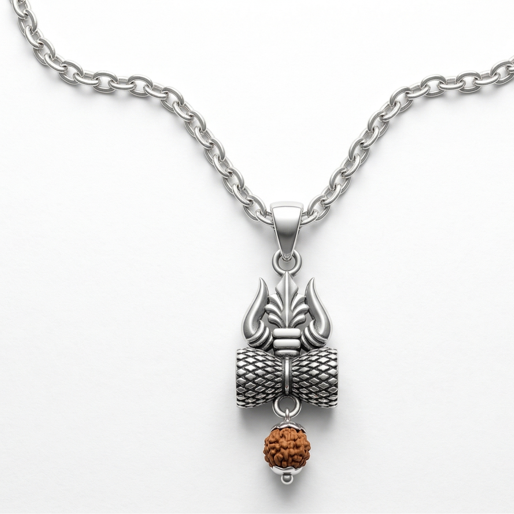 Rudra Aegis Trident Pendant - 925 Sterling Silver - Lustra