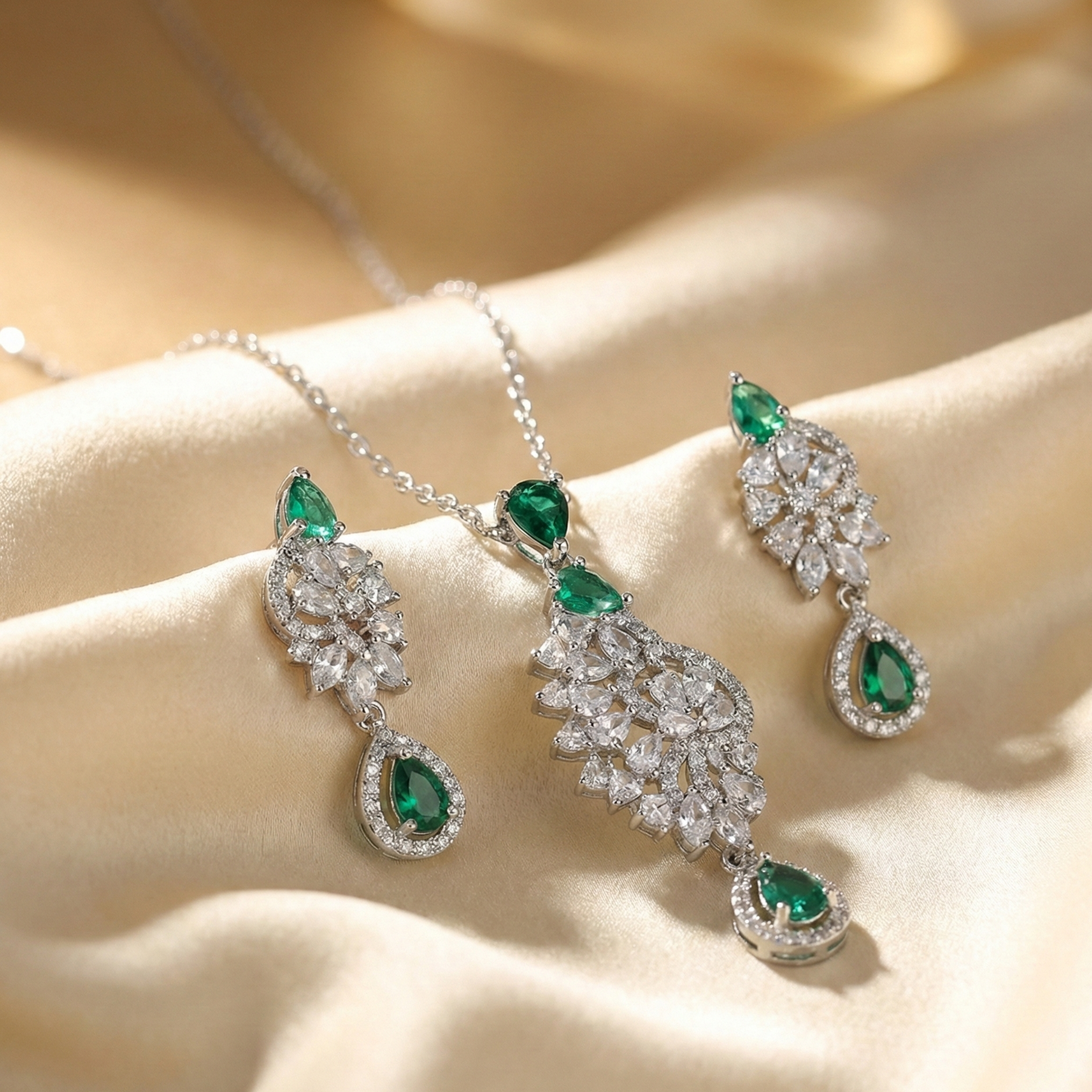 Elegant Teardrop Pendent Set