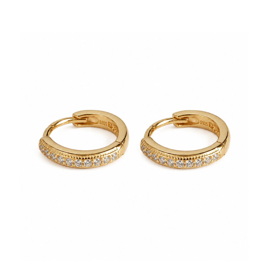 Golden Spark Huggie Hoop Earrings