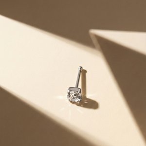 Crystal Glow Kids Silver Nose Pin / Ear Stud - 925 Sterling Silver - Lustra