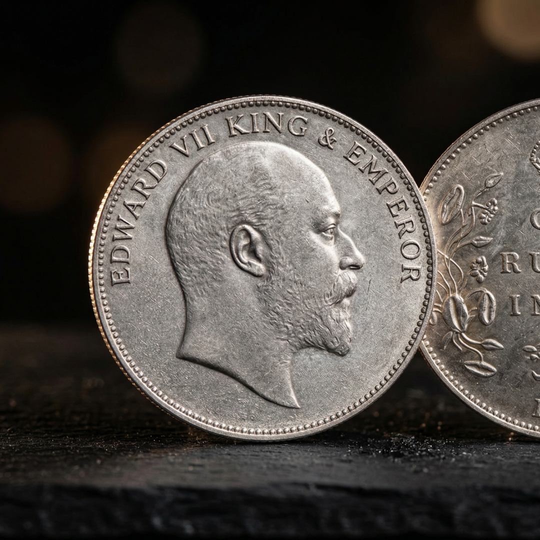 The 1907 Rupee — British India Edward VII Collector's Coin (11grams) - 925 Sterling Silver - Lustra