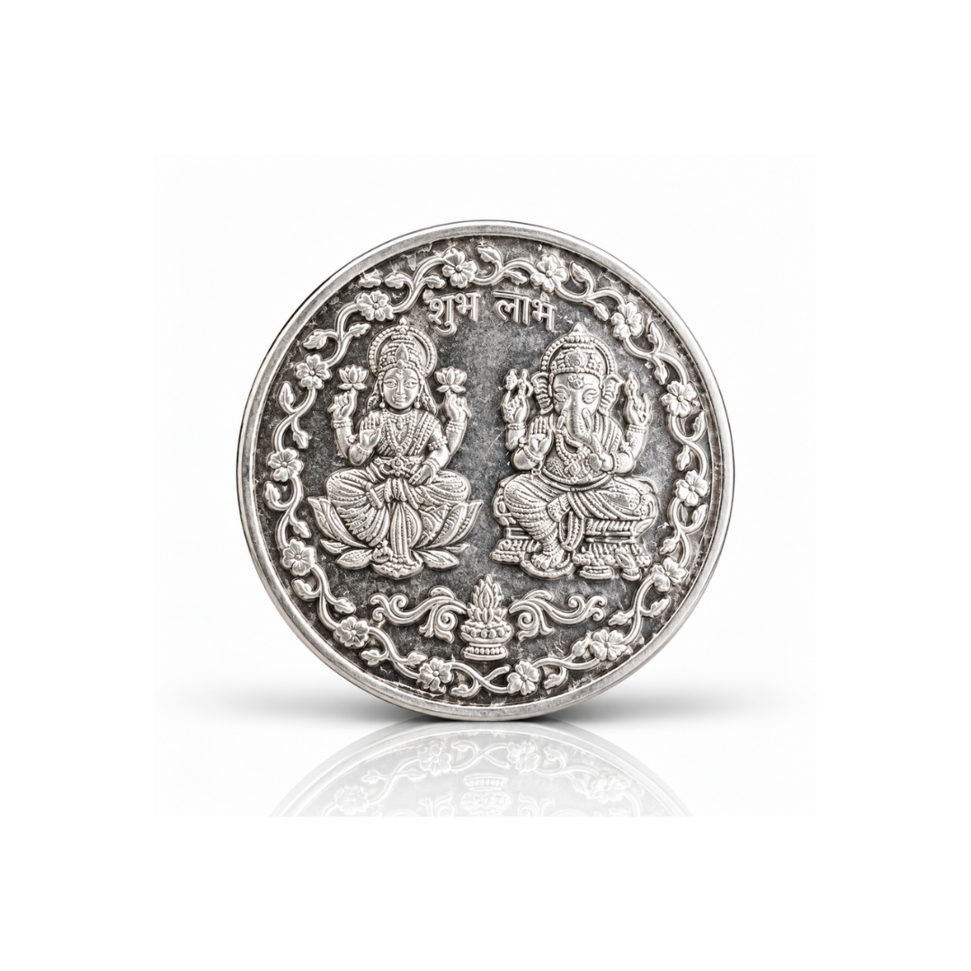 Lakshmi Ganesha Shubh Labh 999 Fine Silver Coin – 10 Gram