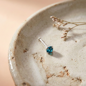 Ocean Glow Kids Silver Nose Pin / Ear Stud - 925 Sterling Silver - Lustra