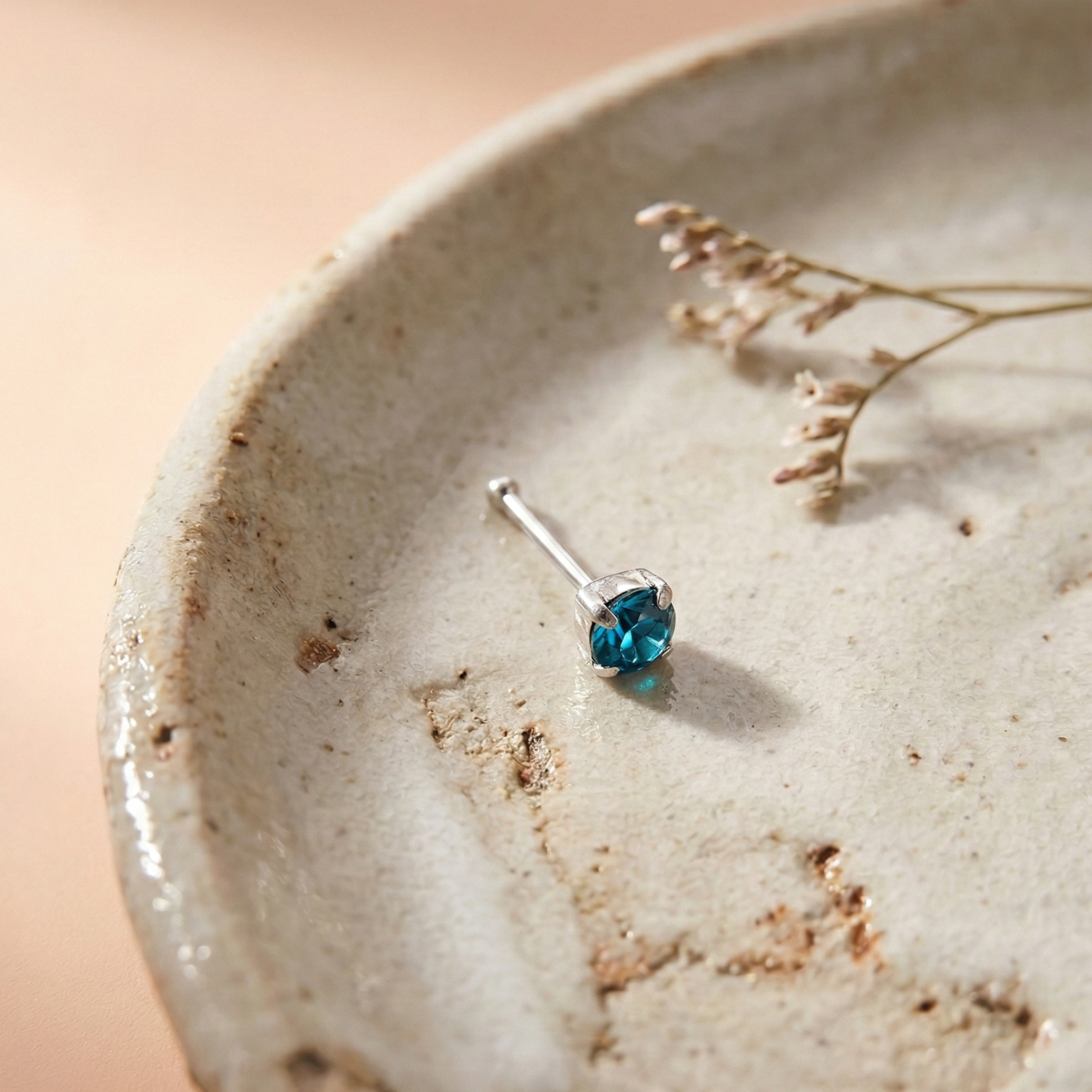 Ocean Glow Kids Silver Nose Pin / Ear Stud