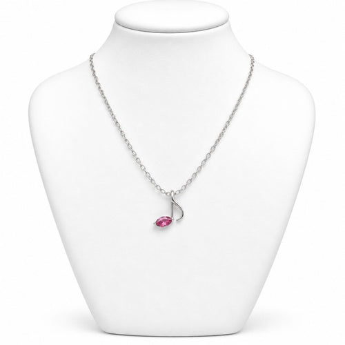 Melody Pink Stone 925 Silver Pendant Necklace