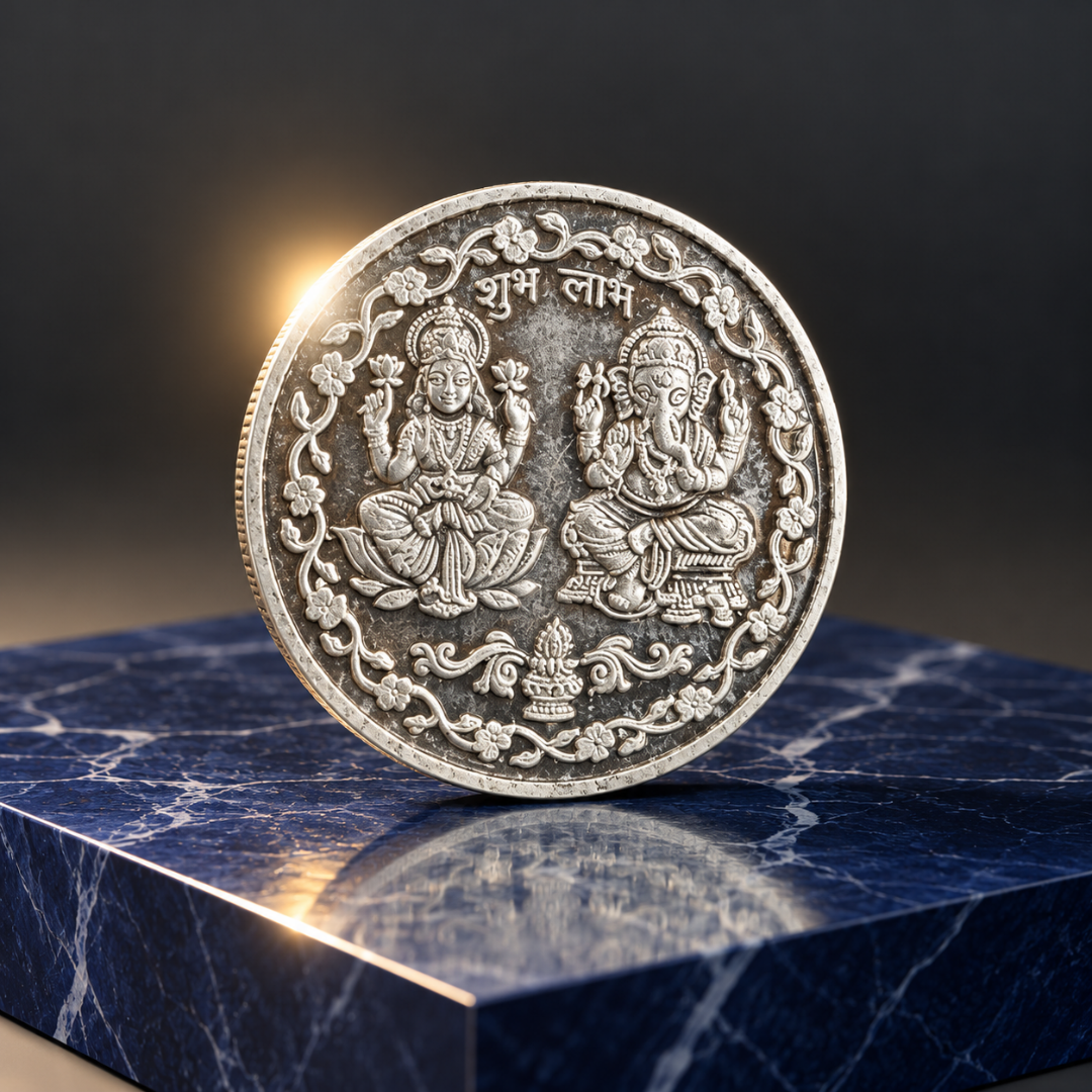 Lakshmi Ganesha Shubh Labh 999 Fine Silver Coin – 10 Gram
