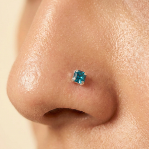 Ocean Glow Kids Silver Nose Pin / Ear Stud - 925 Sterling Silver - Lustra