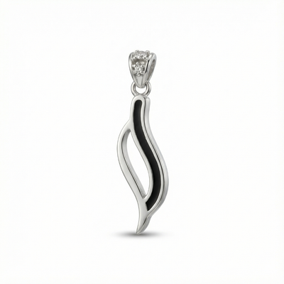 Black Wave Silver Pendant