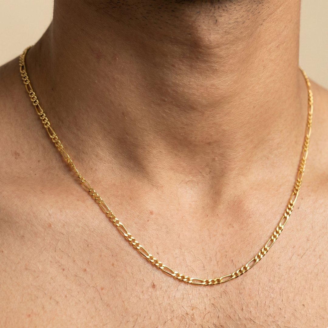Gold-Plated Figaro Silver Chain
