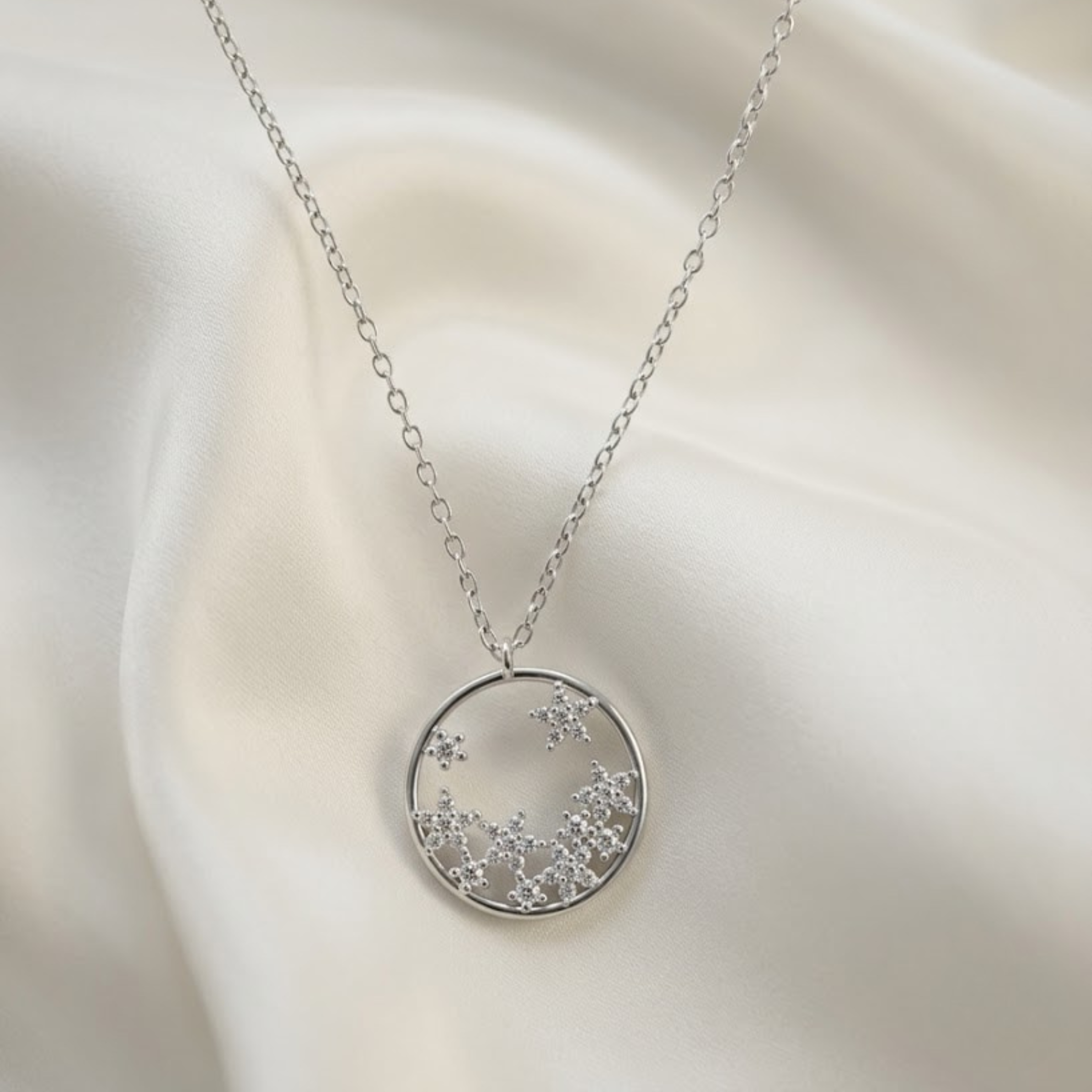 Celestial Stardust Circle Necklace