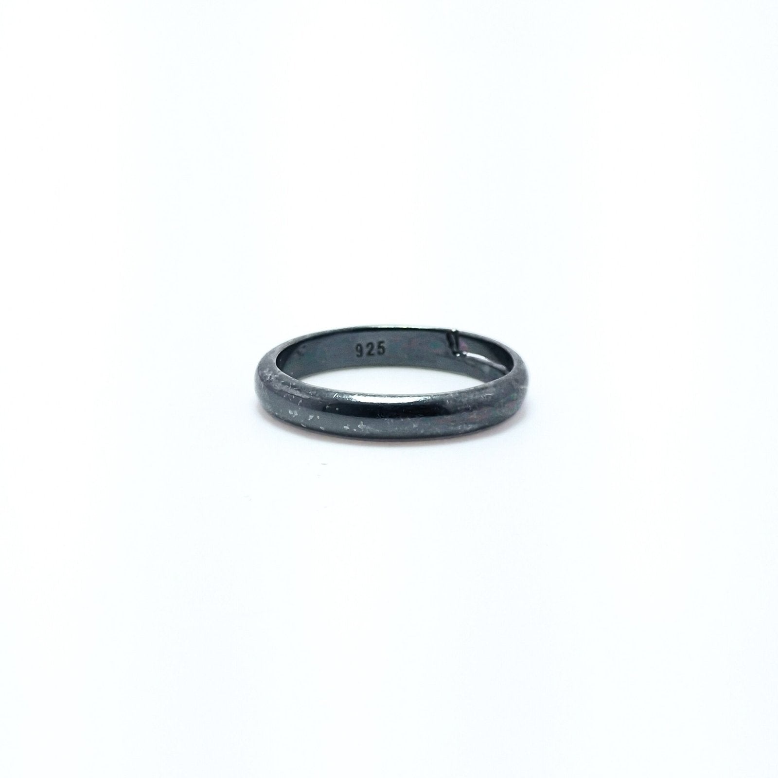 Sleek Blackened Silver Band