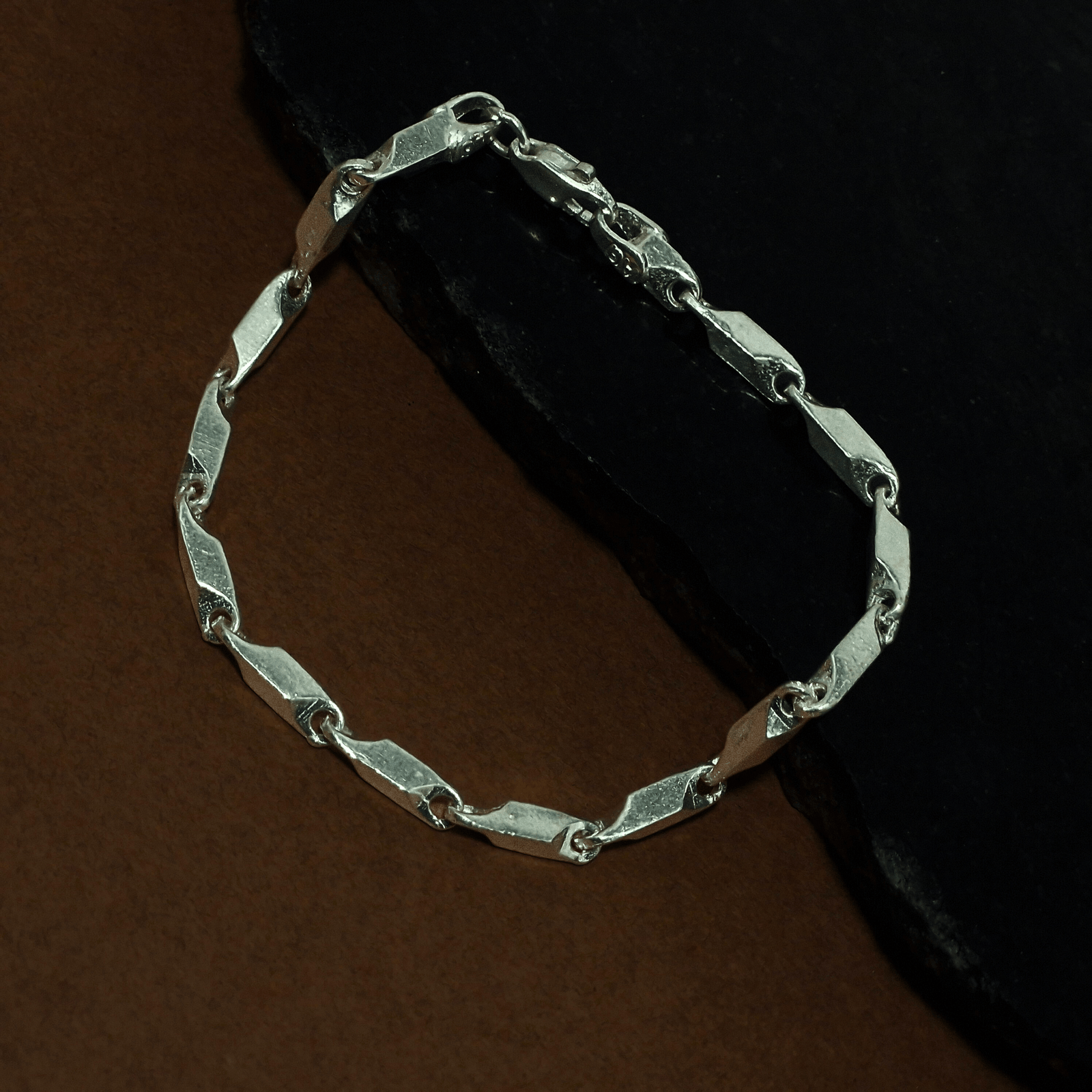 Modern Angular Silver Bracelet