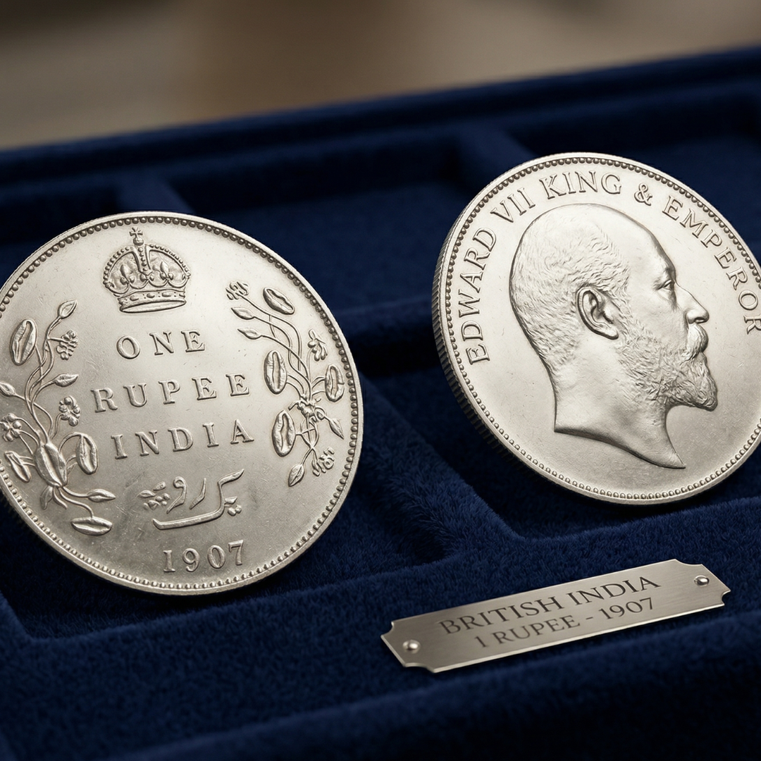 The 1907 Rupee — British India Edward VII Collector's Coin (11grams) - 925 Sterling Silver - Lustra