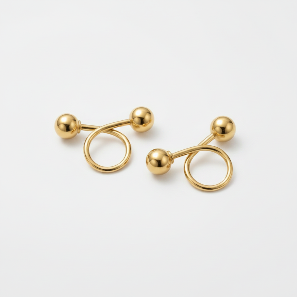 Celeste Orbit Gold Stud Earrings