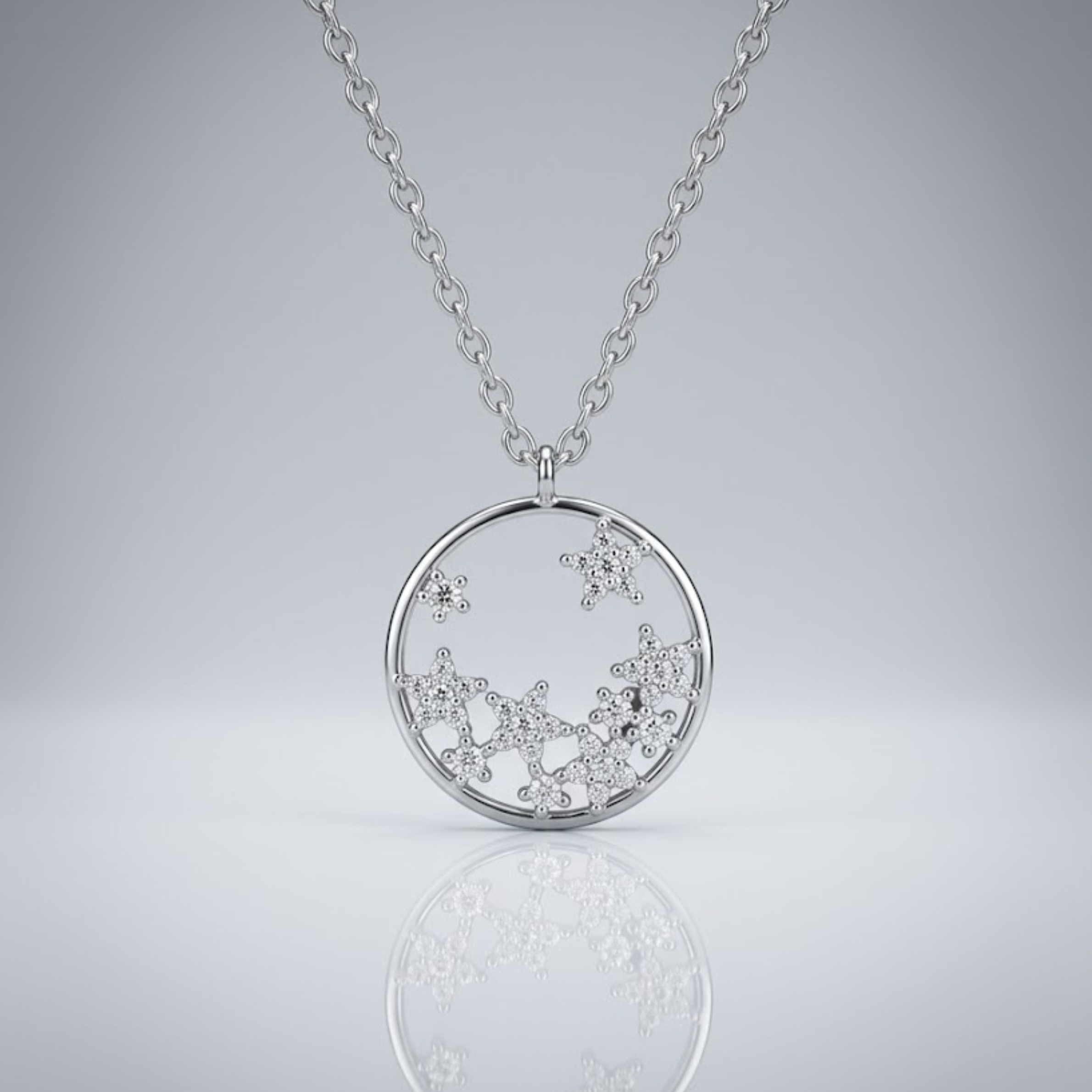 Celestial Stardust Circle Necklace