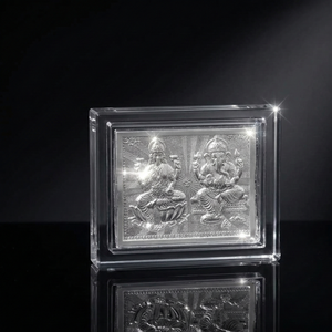 Lakshmi Ganesha Mini Silver Blessing Frame - 925 Sterling Silver - Lustra