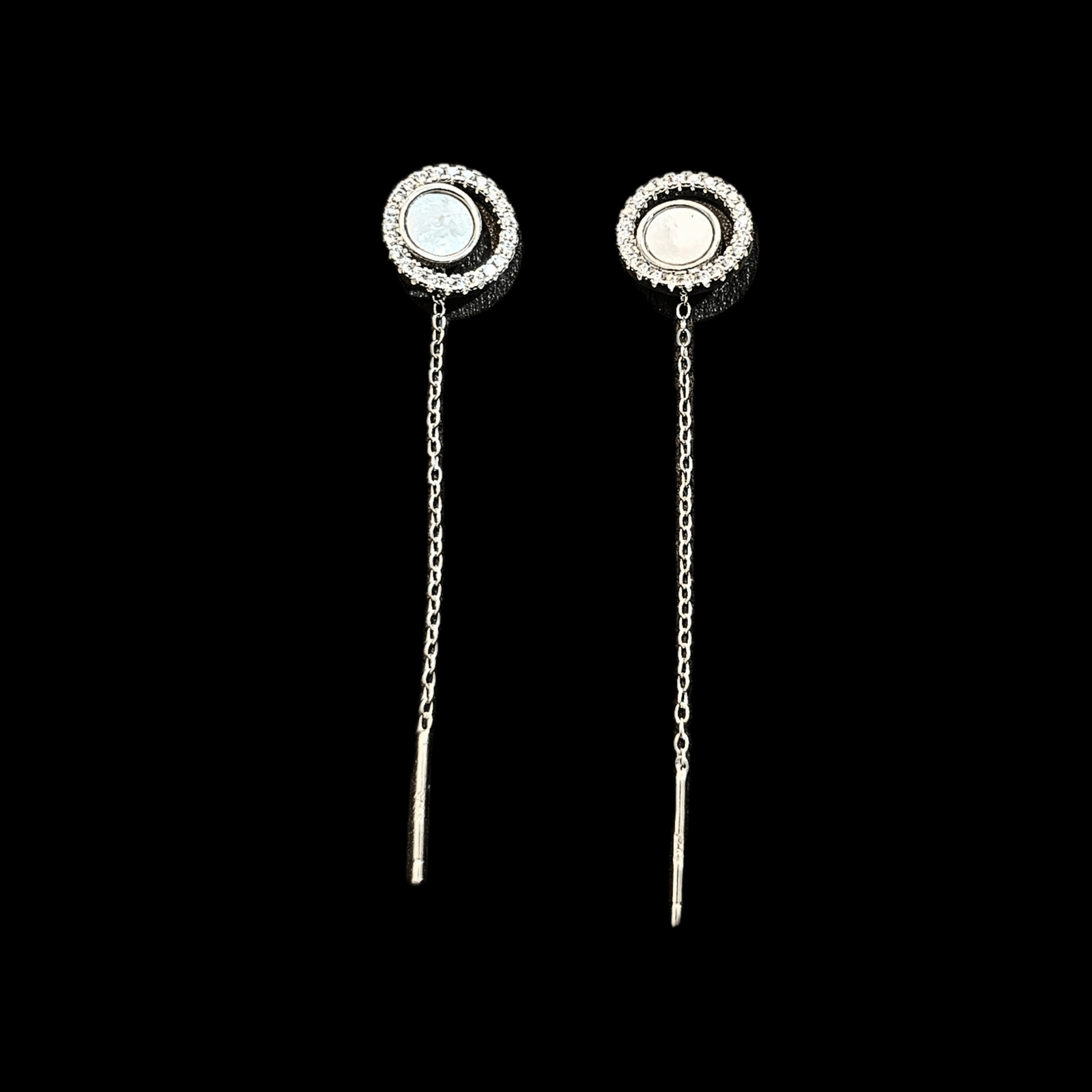 Elegant Dual Stone Drop Earrings