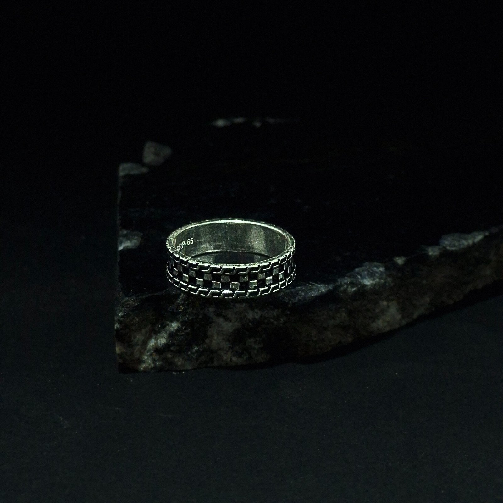 Woven Pattern Silver Ring