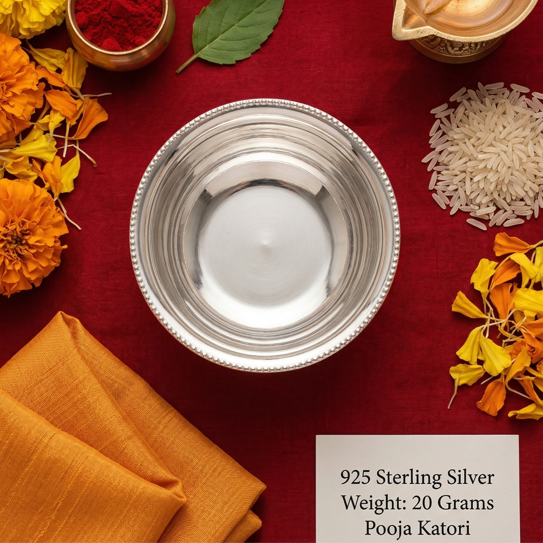 Lustra 925 Silver Pooja Katori (20g) - 925 Sterling Silver - Lustra