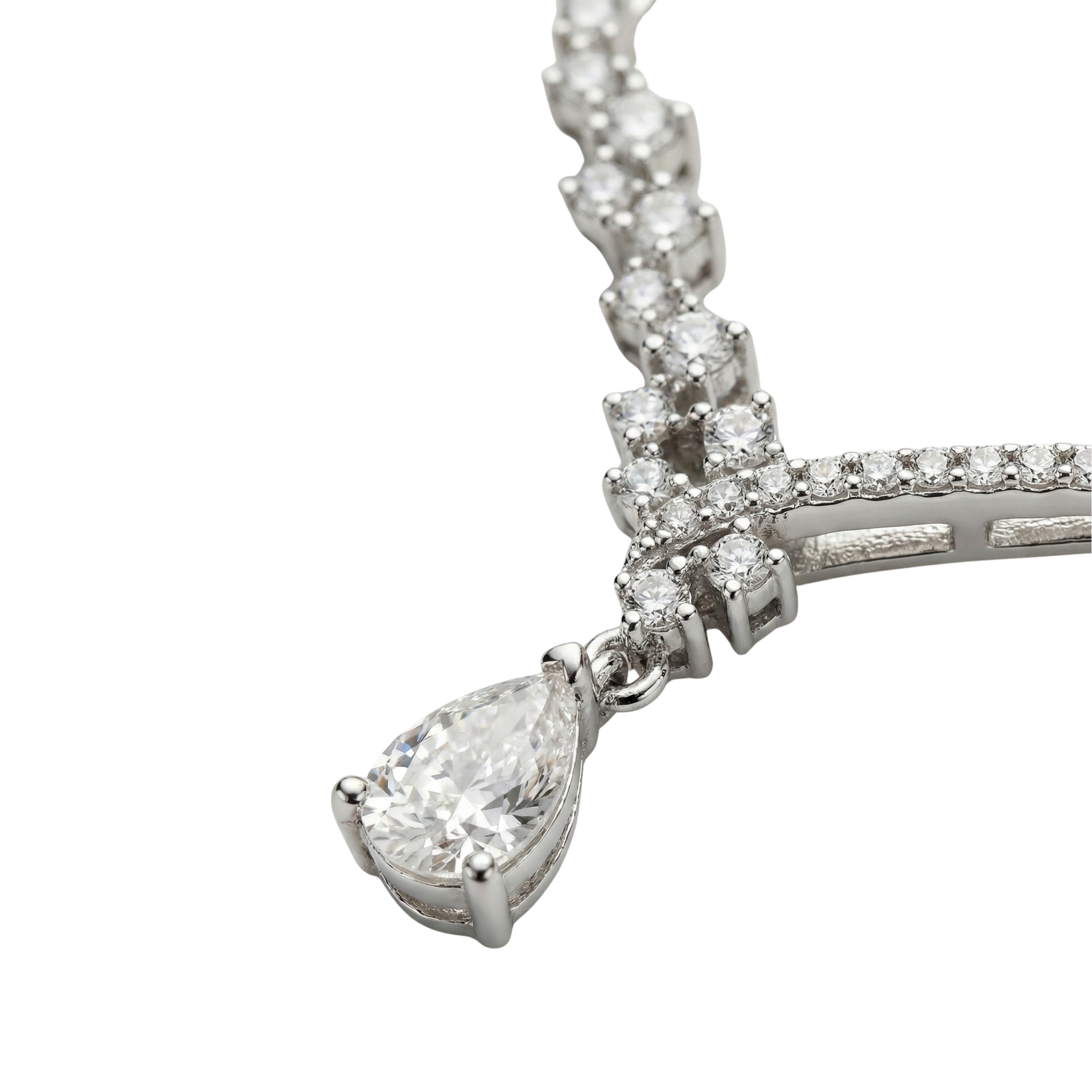 Starlight V-Drop Silver Necklace - 925 Sterling Silver - Lustra