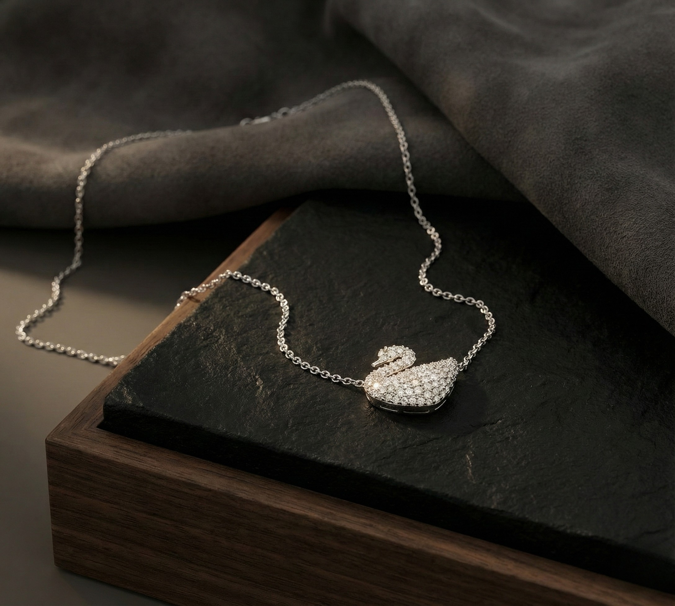 Pavé Dove Silver pendant