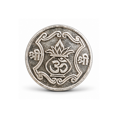 Lustra 999 Fine Silver Om Kalash Shree Coin – 10 Grams