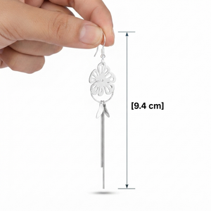 Floral Whisper Silver Dangler Earrings - 925 Sterling Silver - Lustra
