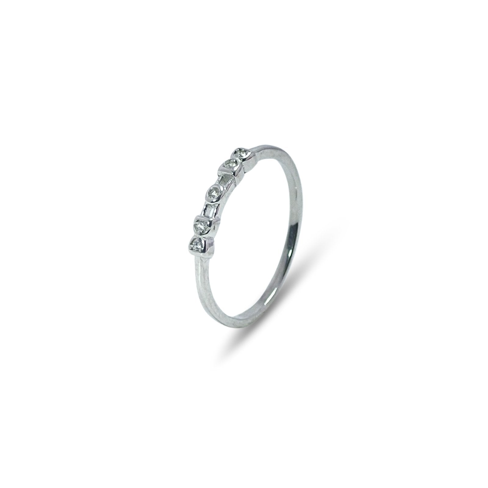Geometric Sparkle Ring in 925 Fine Sterling Silver