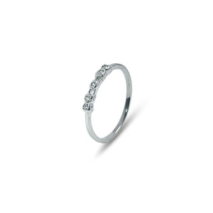 Geometric Sparkle Ring in 925 Fine Sterling Silver
