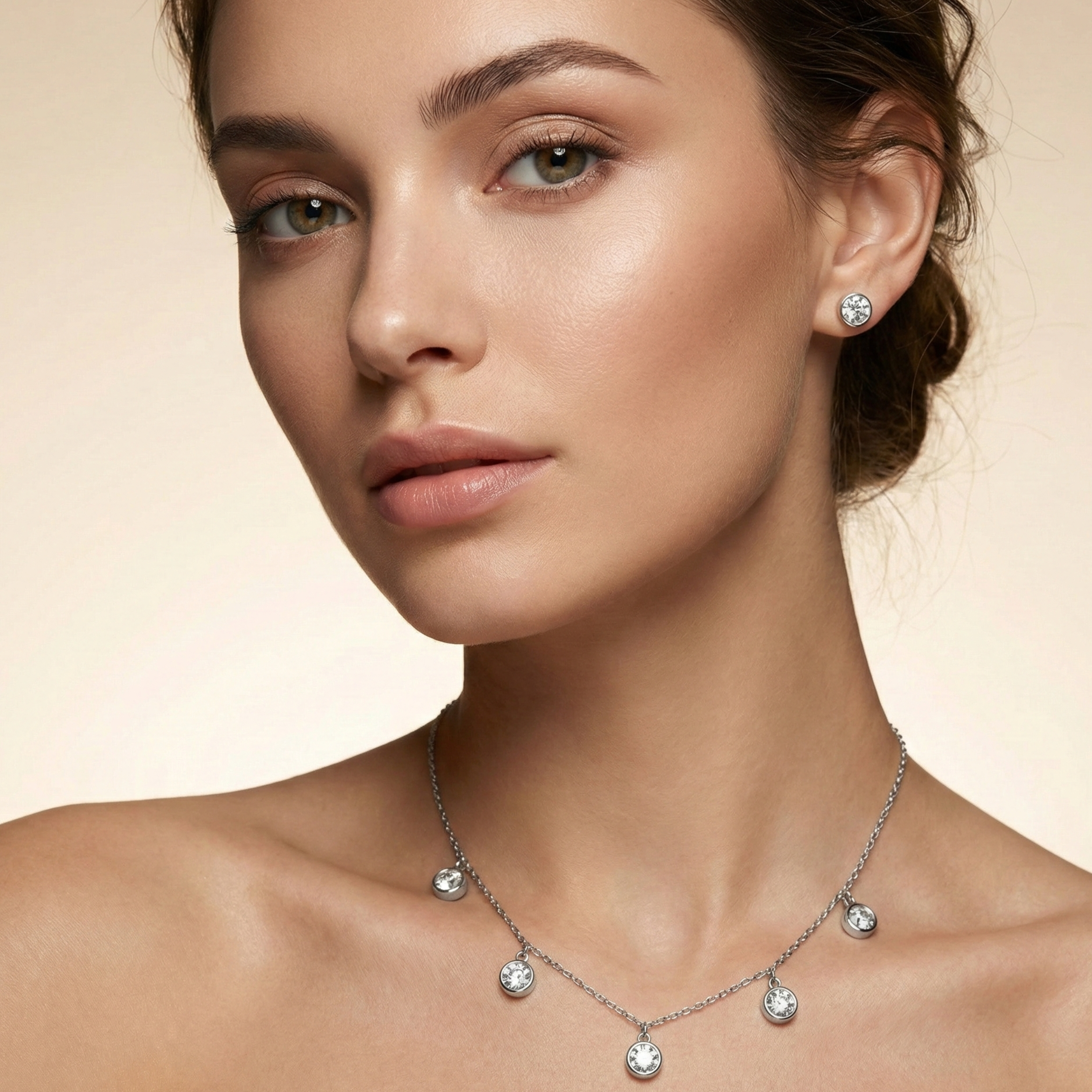 Sparkling Drops Necklace and Earrings Set