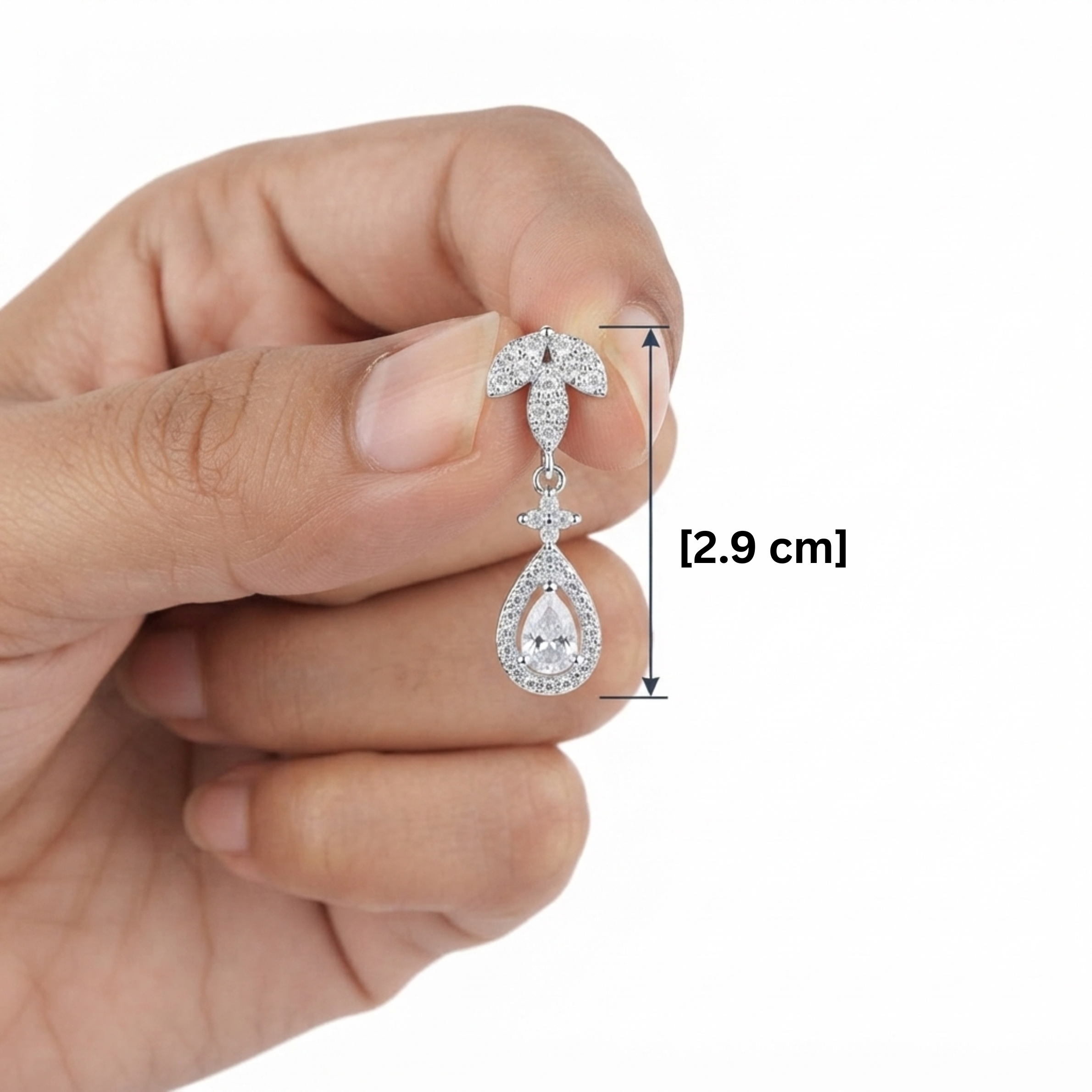 Celeste Teardrop Sparkle Earrings - 925 Sterling Silver - Lustra