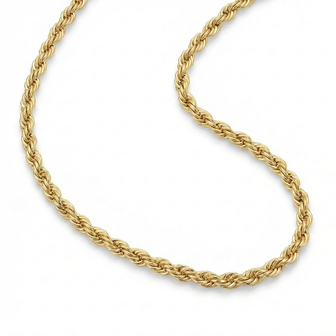 Gold-Plated Rope Silver Chain