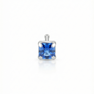 Royal Blue Spark Kids Silver Nose Pin / Ear Stud - 925 Sterling Silver - Lustra