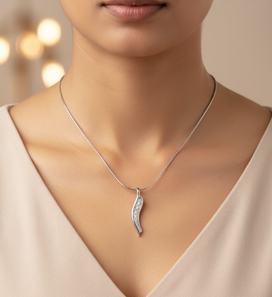 Celeste Curve Sterling Silver Pendant