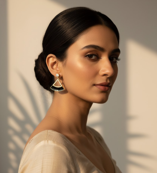 Chic Black and Gold Earrings