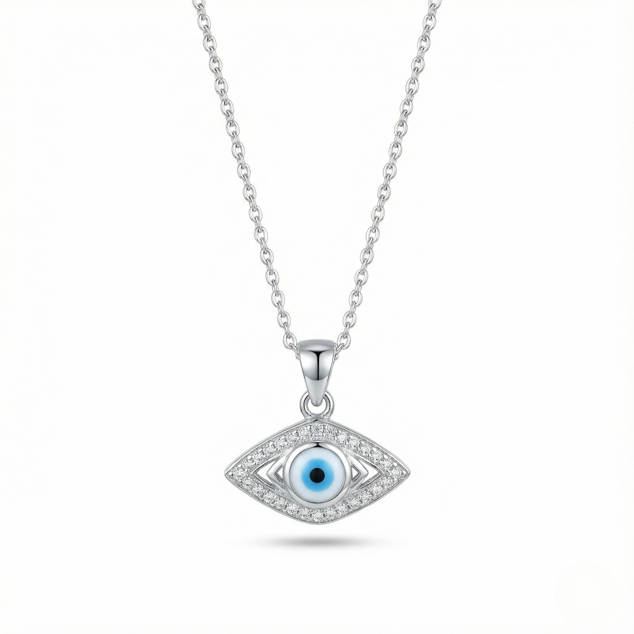 Classic Evil Eye Silver Pendant with chain
