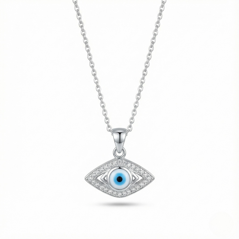 Classic Evil Eye Silver Pendant with chain
