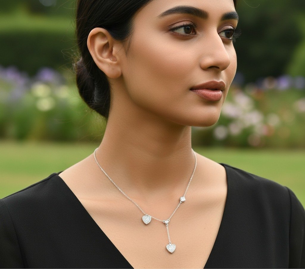 Heartlight Pavé Necklace & Stud Set
