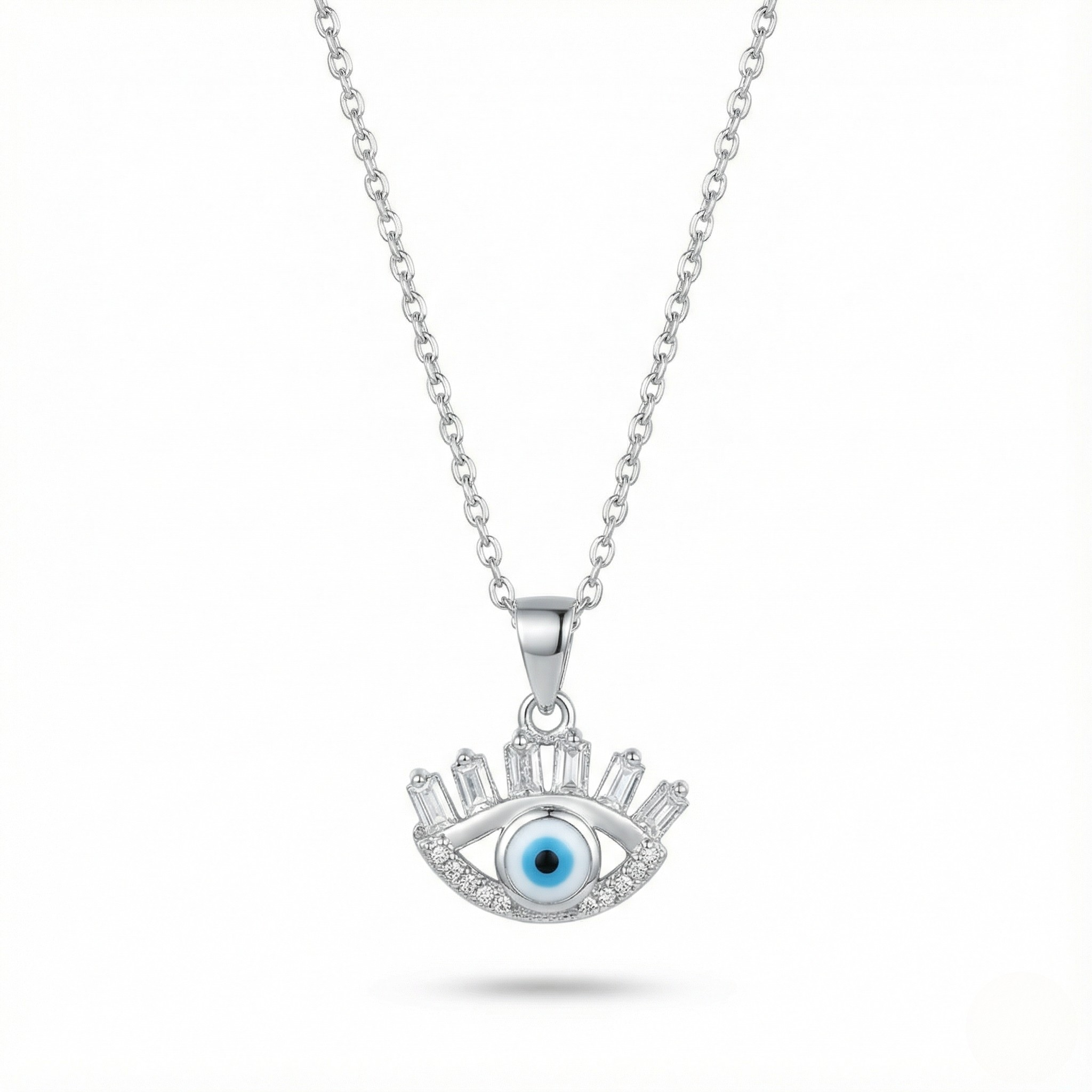 Evil Eye Silver Pendant with chain