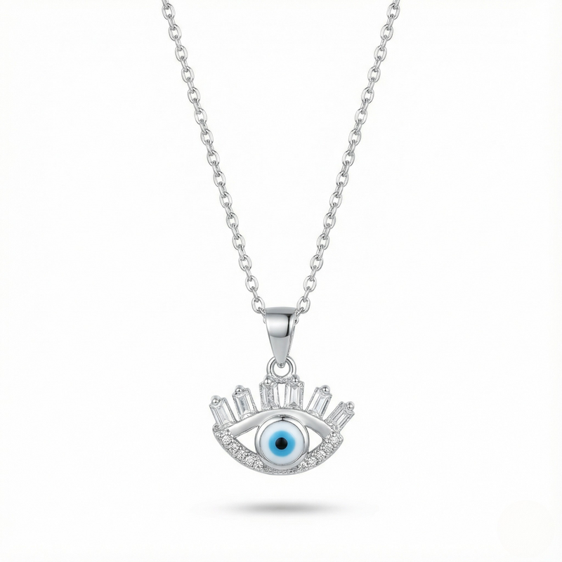 Evil Eye Silver Pendant with chain